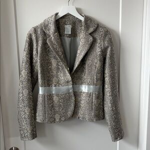 Anthropologie old school Odille Textured Gray Wool Blend Jacket